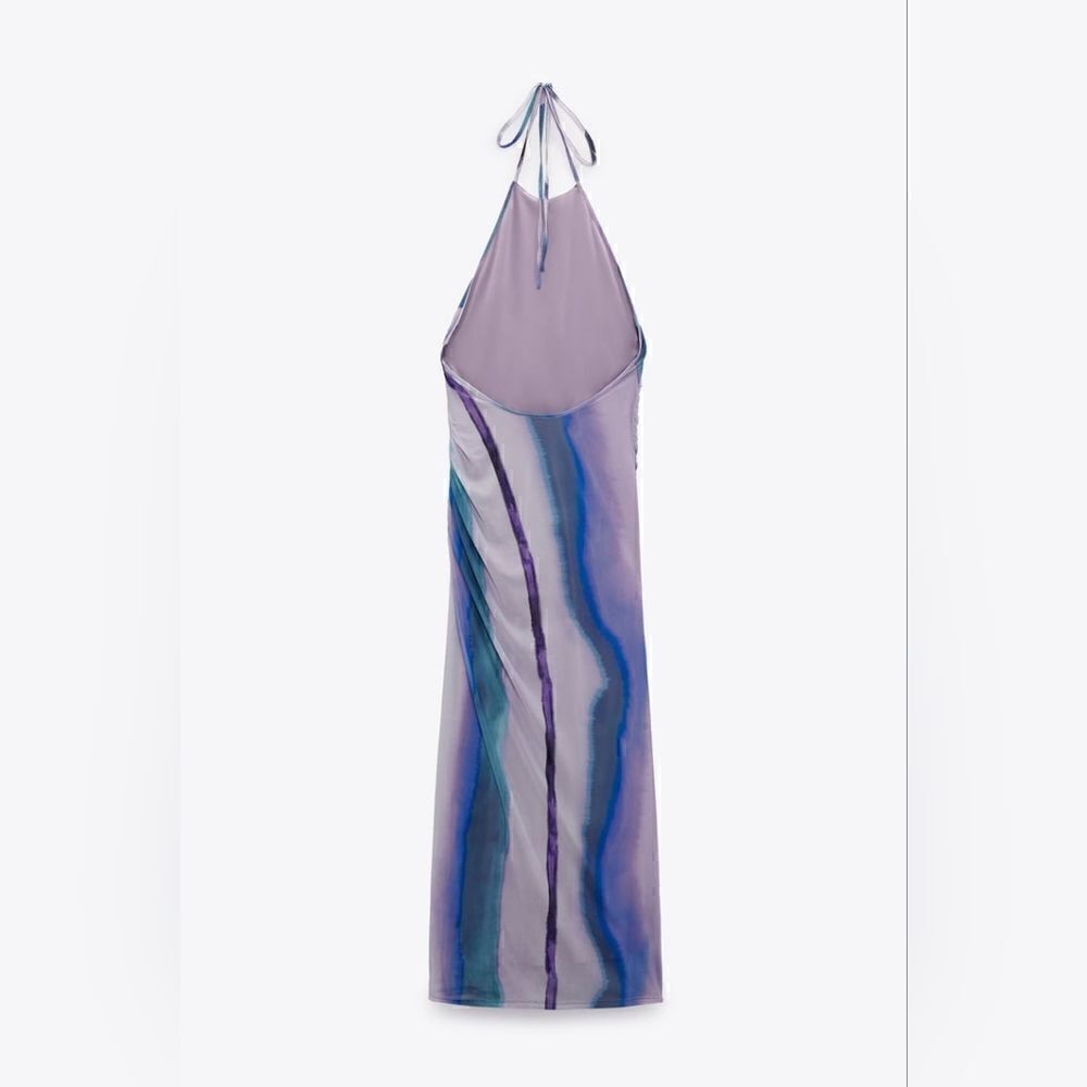 ZARA PRINTED TULLE MIDI DRESS - Picture 7 of 10